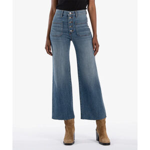 Kut From The Kloth Meg Wide Leg Jeans High Rise Button Fly Women’s 12